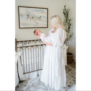 Aura smocked white dress size large